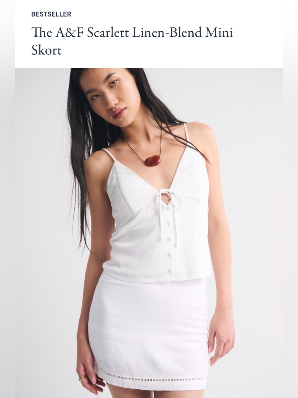 White Linen Mini Skort